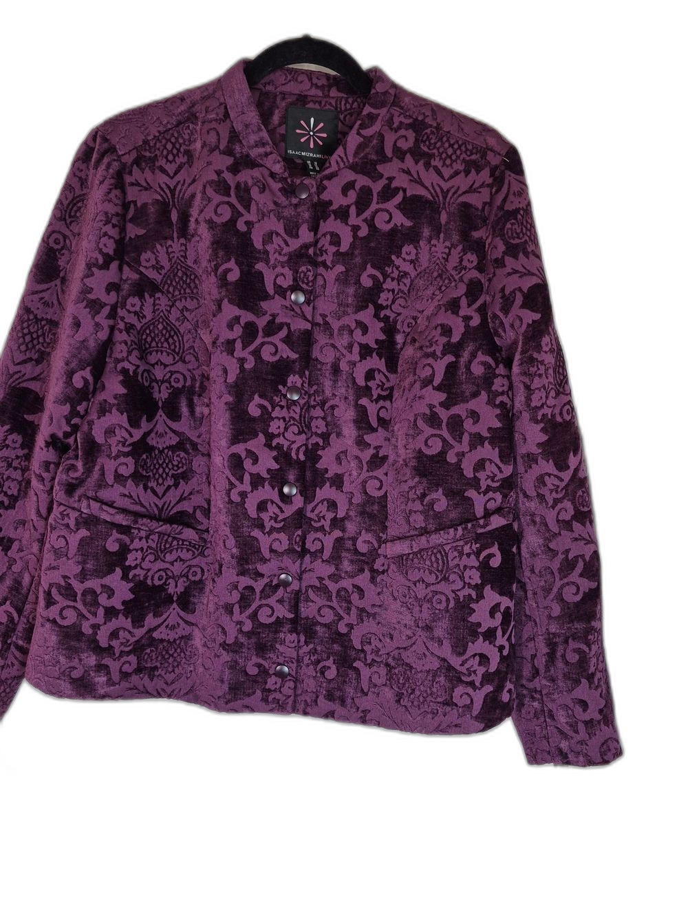 Elegant Purple Velvet-Patterned Women’s Jacket - Black Label - 16